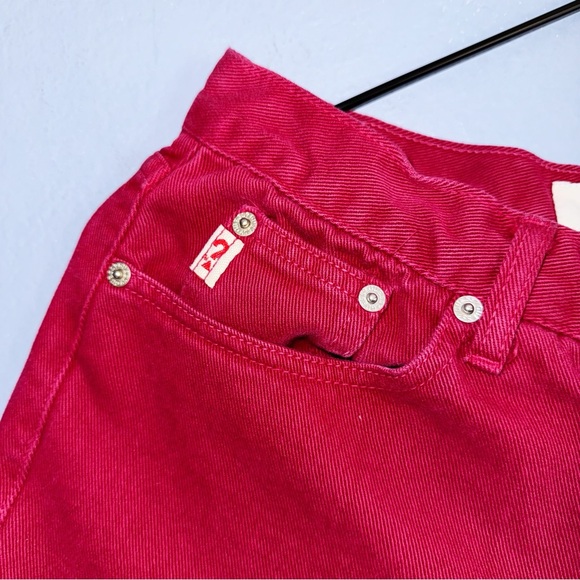 Guess Vintage Red Jean Shorts Size 31/27” - Picture 5 of 7